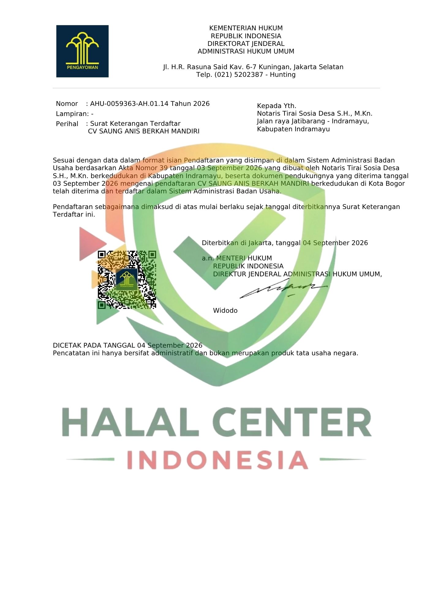 CV Saung Anis Berkah Mandiri