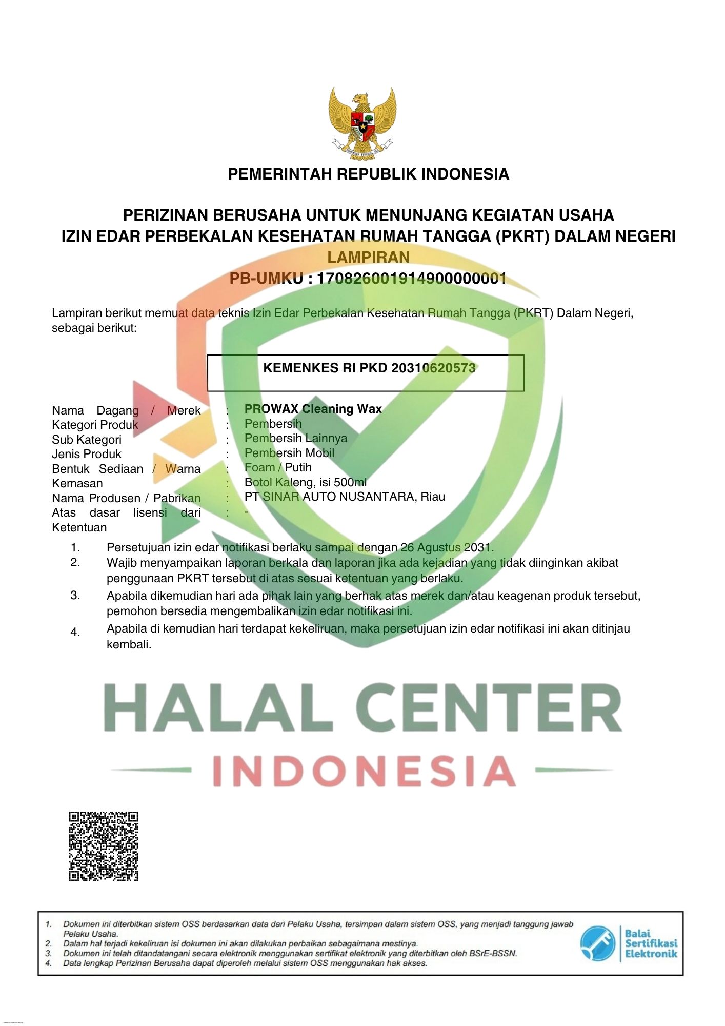 PT SINAR AUTO NUSANTARA (PROWAX Cleaning Wax)