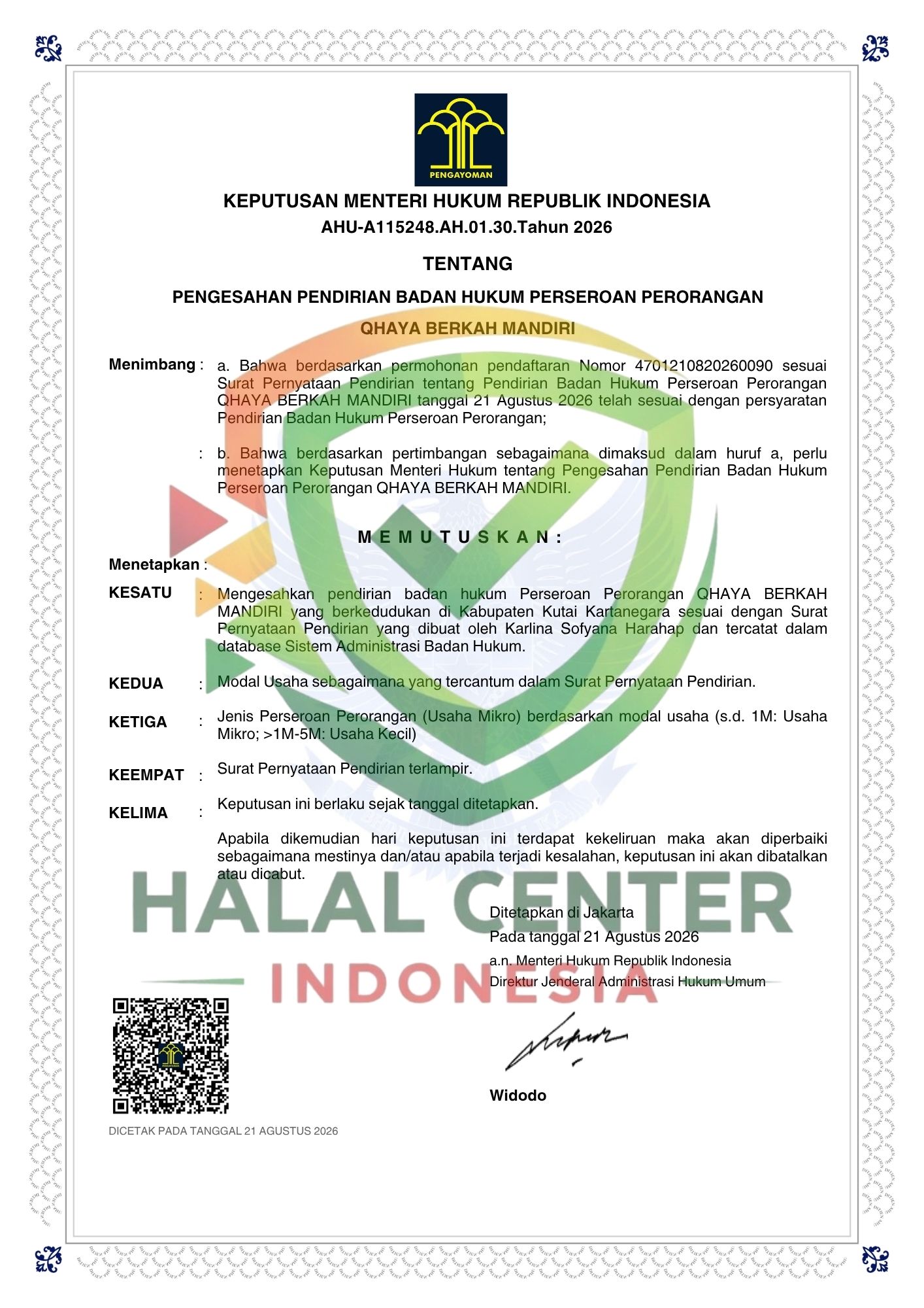 PT QHAYA BERKAH MANDIRI